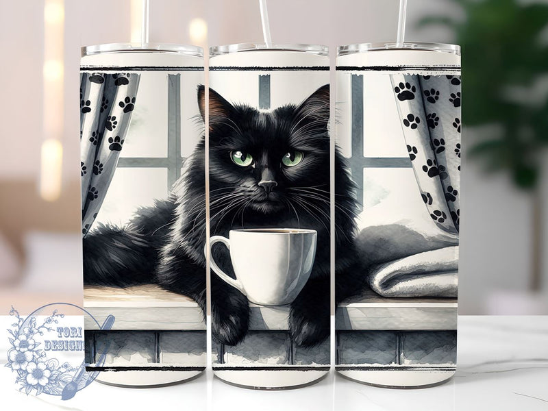 Grumpy Cat 20oz Skinny Tumbler, Funny Cat Tumbler Png, Straight & Tapered Tumbler Wrap, Instant Digital Download Sublimation ToriDesigns 
