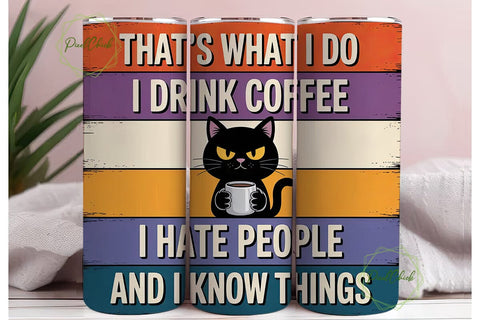 Grumpy Cat Coffee Tumbler Wrap Sublimation PixelChick 