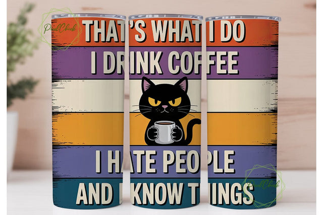 Grumpy Cat Coffee Tumbler Wrap Sublimation PixelChick 