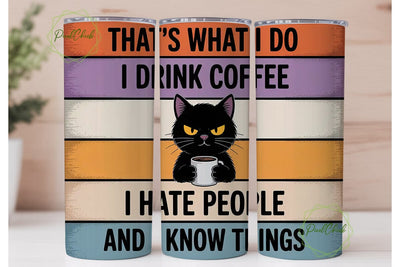 Grumpy Cat Coffee Tumbler Wrap Sublimation PixelChick 