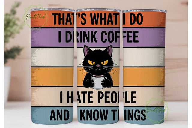 Grumpy Cat Coffee Tumbler Wrap Sublimation PixelChick 