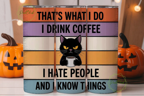 Grumpy Cat Coffee Tumbler Wrap Sublimation PixelChick 