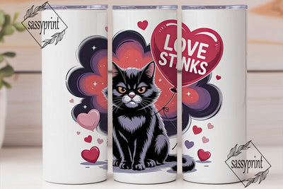Grumpy Cat Love Stinks 20oz Tumbler Wrap Sublimation sassyprint 