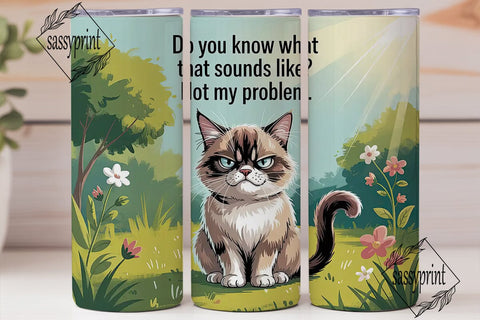 Grumpy Cat Tumbler Wrap PNG Sublimation sassyprint 