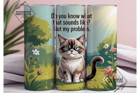 Grumpy Cat Tumbler Wrap PNG Sublimation sassyprint 