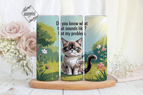 Grumpy Cat Tumbler Wrap PNG Sublimation sassyprint 