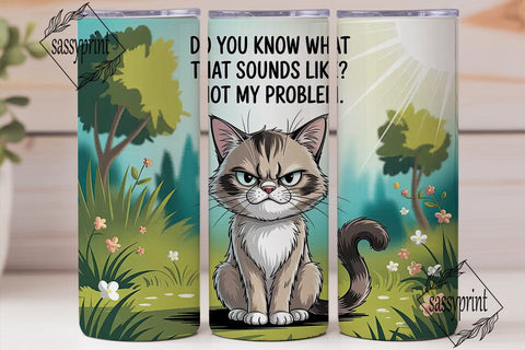 Grumpy Cat Tumbler Wrap PNG Sublimation sassyprint 