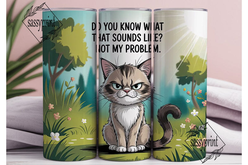 Grumpy Cat Tumbler Wrap PNG Sublimation sassyprint 