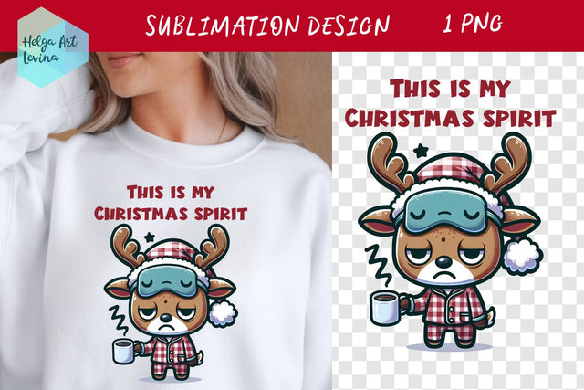 Grumpy Christmas animal, Sarcastic quotes Sublimation Helga Art 