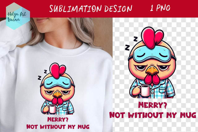 Grumpy Christmas animal, Sarcastic quotes Sublimation Helga Art 