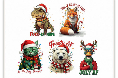 Grumpy Christmas Animals Sublimation Bundle Sublimation Shetara Begum 