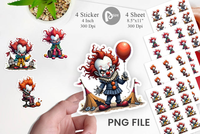 Grumpy Clown Sticker Sublimation artnoy 