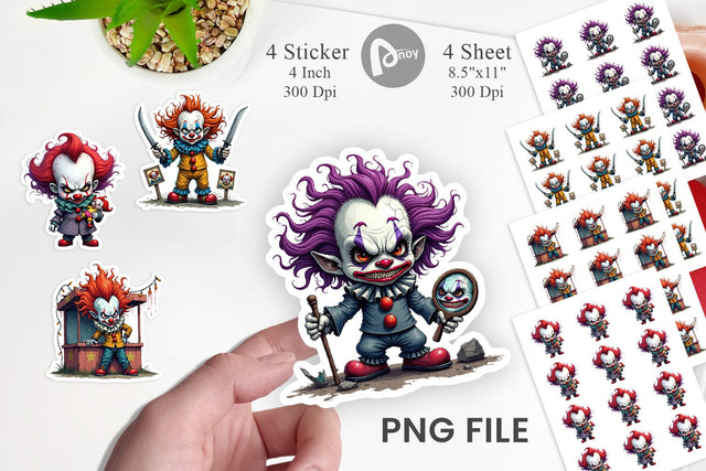 Grumpy Clown Sticker Sublimation artnoy 