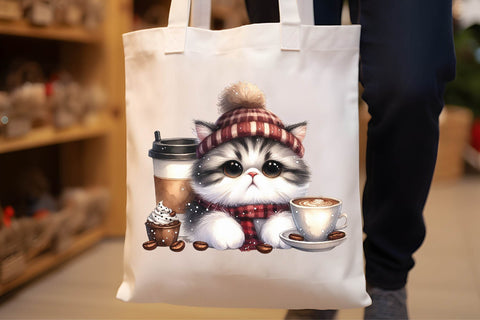 Grumpy Coffee Cat Clipart Sublimation Rupkotha 