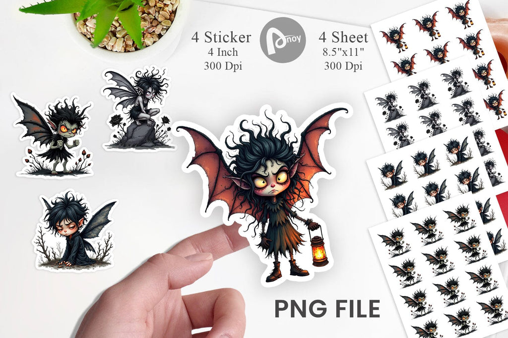Grumpy Dark Fairy Sticker - So Fontsy