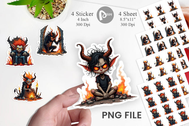 Grumpy Demon Sticker Sublimation artnoy 