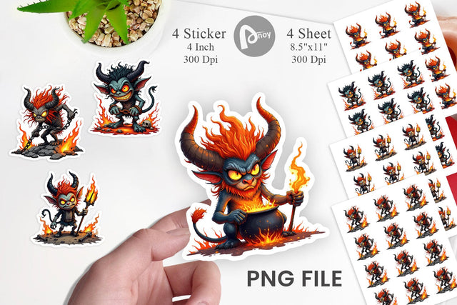 Grumpy Demon Sticker Sublimation artnoy 
