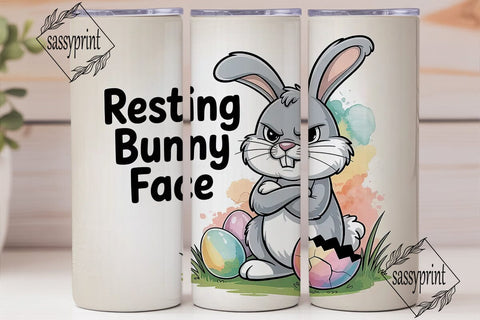Grumpy Easter Bunny 20oz Tumbler Wrap Sublimation sassyprint 