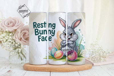 Grumpy Easter Bunny 20oz Tumbler Wrap Sublimation sassyprint 