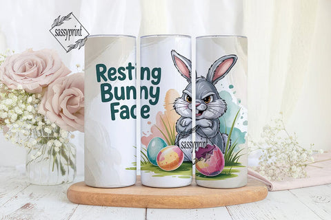 Grumpy Easter Bunny 20oz Tumbler Wrap Sublimation sassyprint 