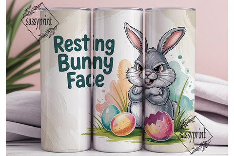 Grumpy Easter Bunny 20oz Tumbler Wrap Sublimation sassyprint 