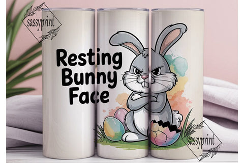 Grumpy Easter Bunny 20oz Tumbler Wrap Sublimation sassyprint 