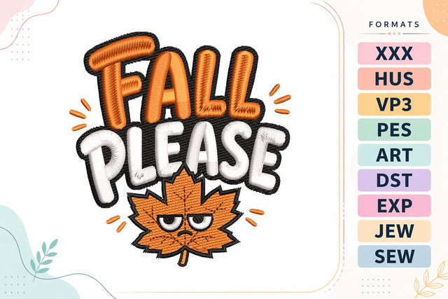 Grumpy Fall Please Embroidery Design Embroidery/Applique DESIGNS sg embroidery 