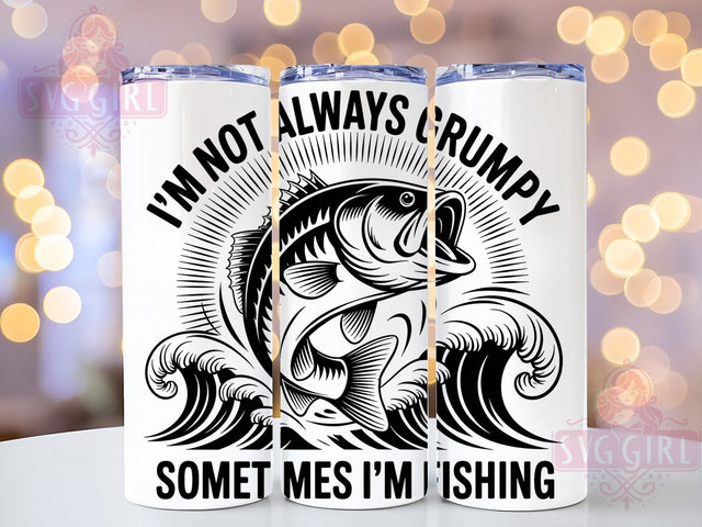 Grumpy Fisherman 20oz Tumbler, Fishing Tumbler, Sublimation Wrap, 20oz Tumbler Design, Outdoor Fishing Gift, PNG Tumbler Wrap, Funny Fishing Quote Sublimation SvggirlplusArt 