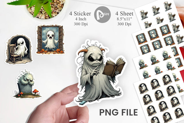 Grumpy Ghost Sticker Sublimation artnoy 