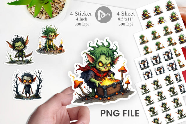 Grumpy Goblin Sticker Sublimation artnoy 