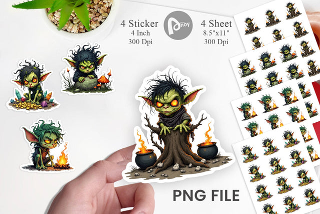 Grumpy Goblin Sticker Sublimation artnoy 