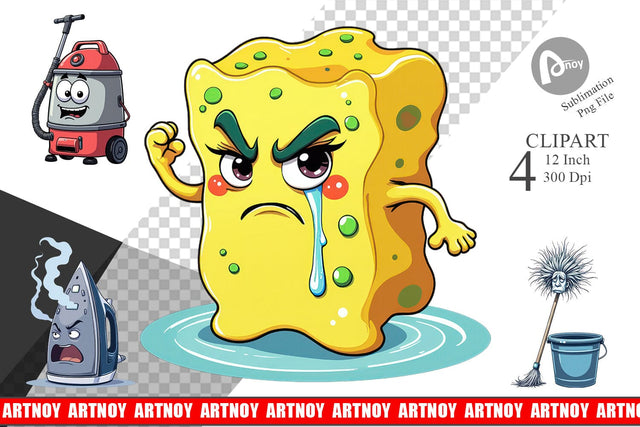 Grumpy Household Clipart Sublimation artnoy 
