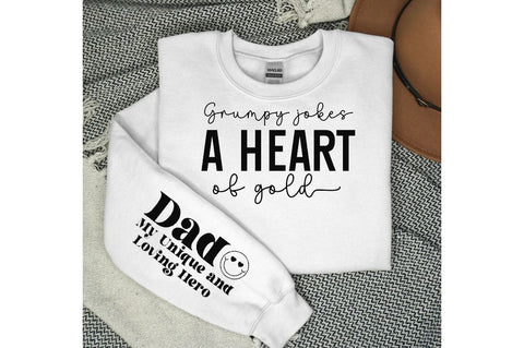 Grumpy jokes a heart of gold Sleeve SVG Design, Dad Quotes Sleeve SVG, Father's Day Sleeve T shirt Design, Dad SVG Design SVG Regulrcrative 