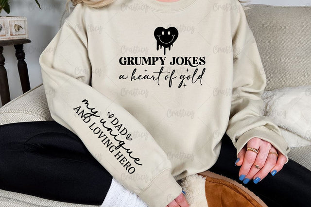Grumpy jokes a heart of gold Sleeve SVG Design SVG Designangry 
