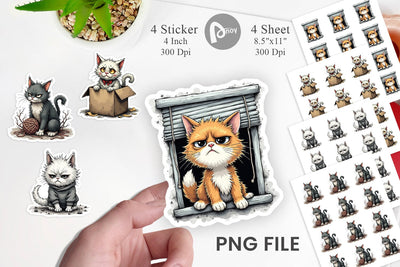 Grumpy Kitty Sticker Sublimation artnoy 