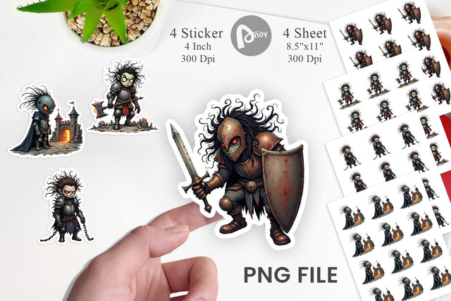 Grumpy Knight Sticker Sublimation artnoy 