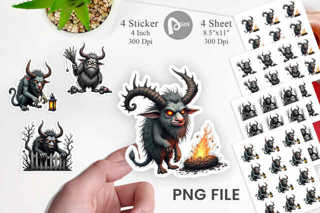 Grumpy Krampus Sticker Sublimation artnoy 