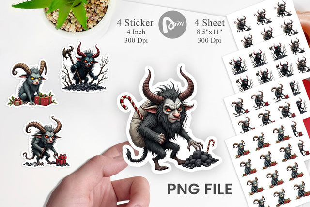 Grumpy Krampus Sticker Sublimation artnoy 