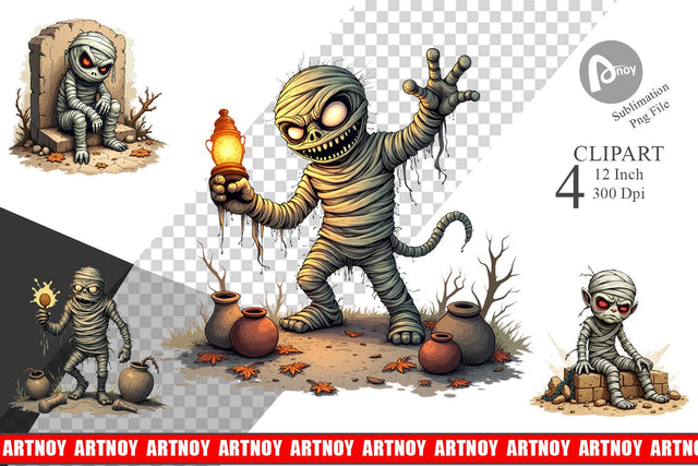 Grumpy Mummy Clipart Sublimation artnoy 