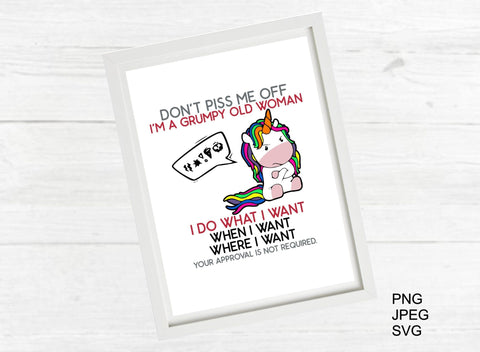 Grumpy Old Woman, Don't Make Me Mad SVG SVG LCA Digital 