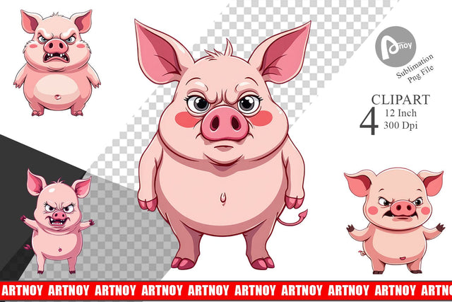 Grumpy Pig Clipart Sublimation artnoy 