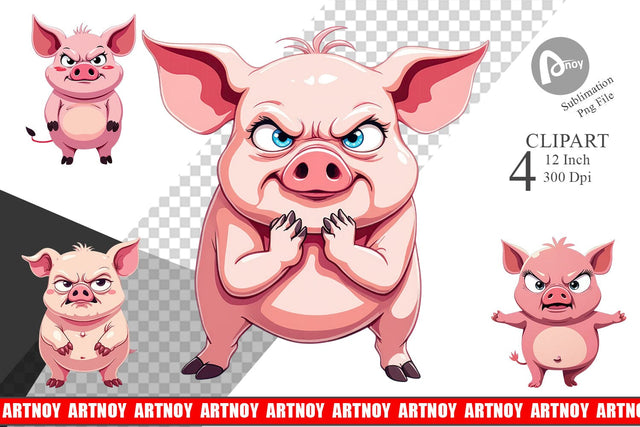 Grumpy Pig Clipart Sublimation artnoy 