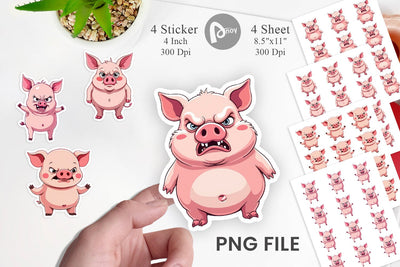 Grumpy Pig Sticker Sublimation artnoy 