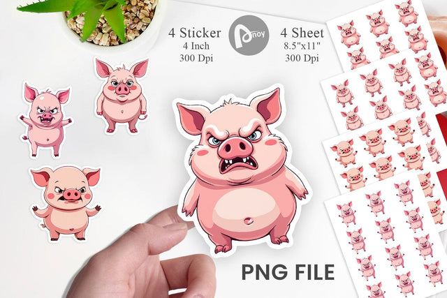 Grumpy Pig Sticker Sublimation artnoy 