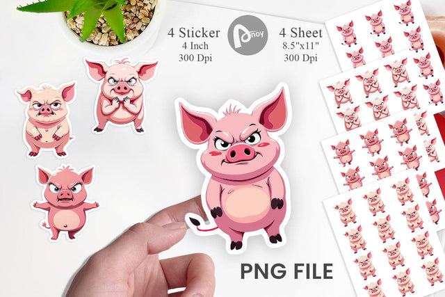 Grumpy Pig Sticker Sublimation artnoy 