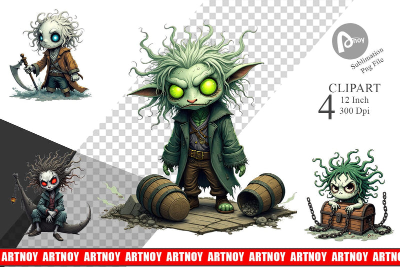 Grumpy Pirate Ghost Clipart Sublimation artnoy 