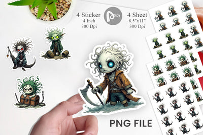 Grumpy Pirate Ghost Sticker Sublimation artnoy 