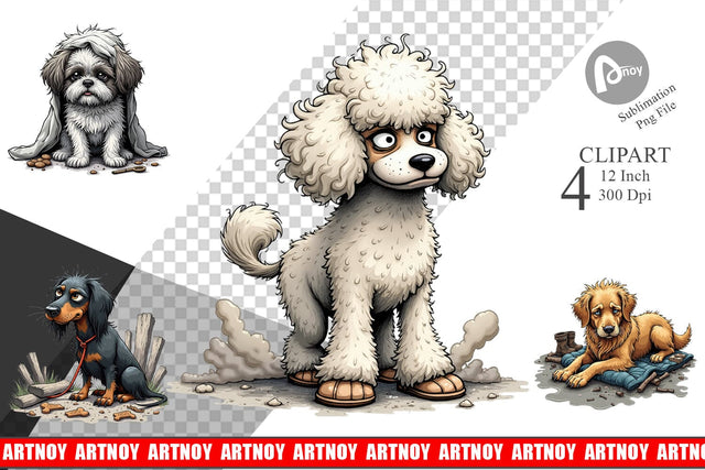 Grumpy Pooch Clipart Sublimation artnoy 
