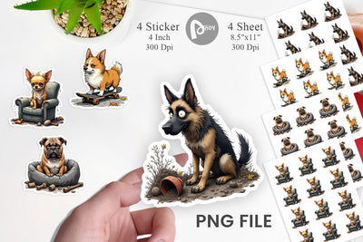 Grumpy Pooch Sticker Sublimation artnoy 