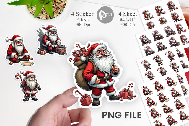 Grumpy Santa Sticker Sublimation artnoy 